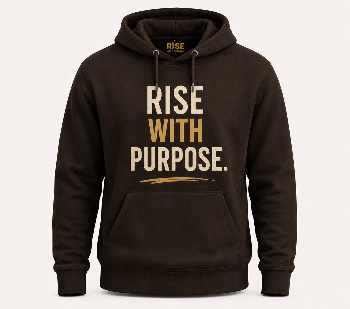 Rise With Purpose Hoodie – Motivational Graphic Hoodie, Unisex Dark Brown