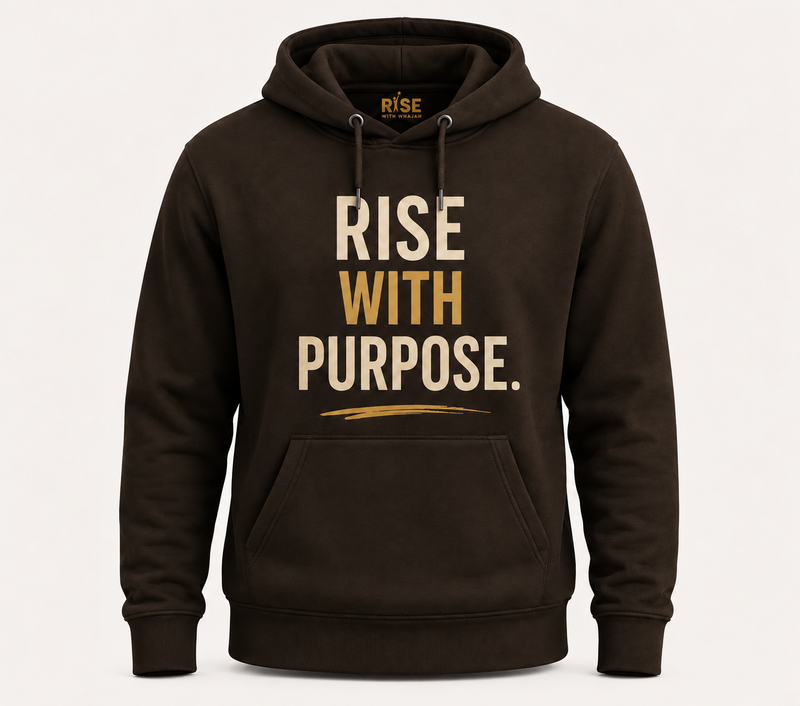 Rise With Purpose Hoodie – Motivational Graphic Hoodie, Unisex Dark Brown