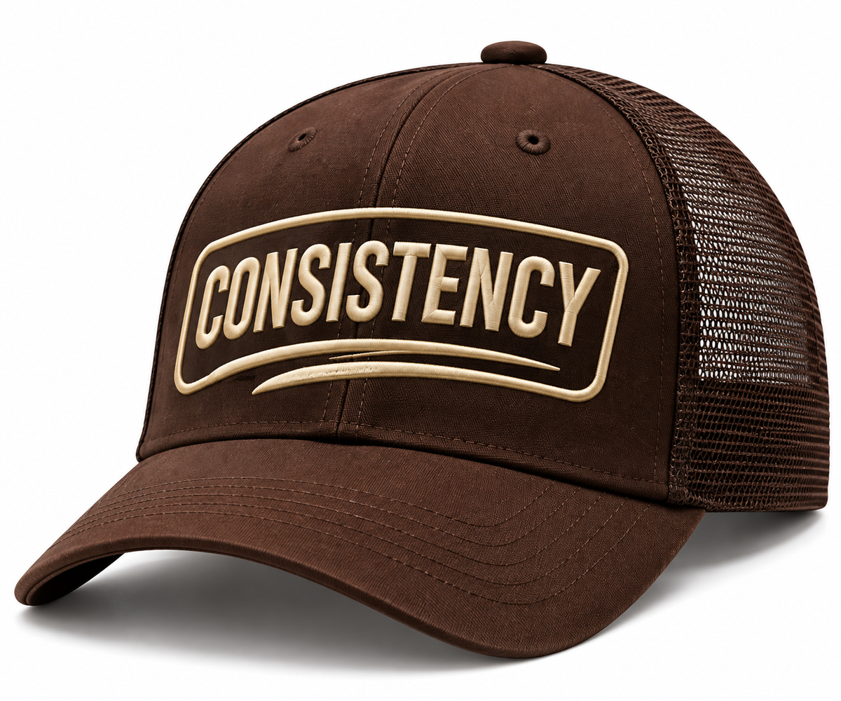 Consistency Cap – Motivational Mindset Baseball Cap, Adjustable