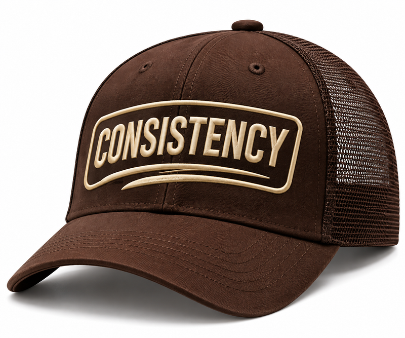 Consistency Cap – Motivational Mindset Baseball Cap, Adjustable