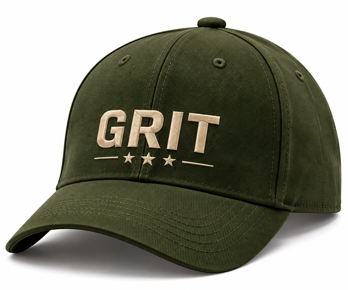 Grit Cap – Motivational Mindset Baseball Cap, Adjustable