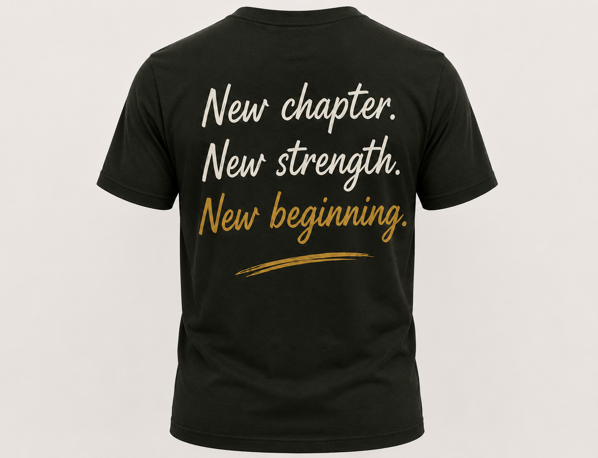 It’s Okay to Start Again Tee – Inspirational Graphic T-Shirt, Unisex Black