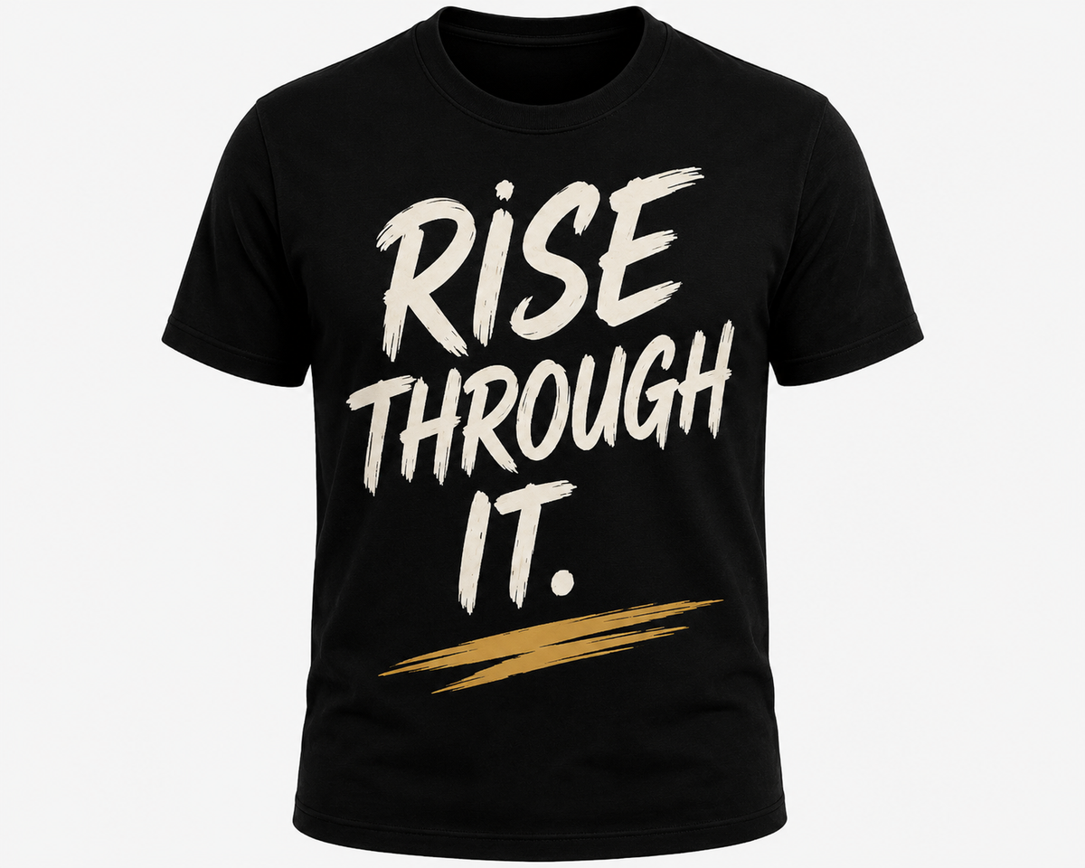 Rise Through It Tee – Inspirational Graphic T-Shirt, Unisex Black