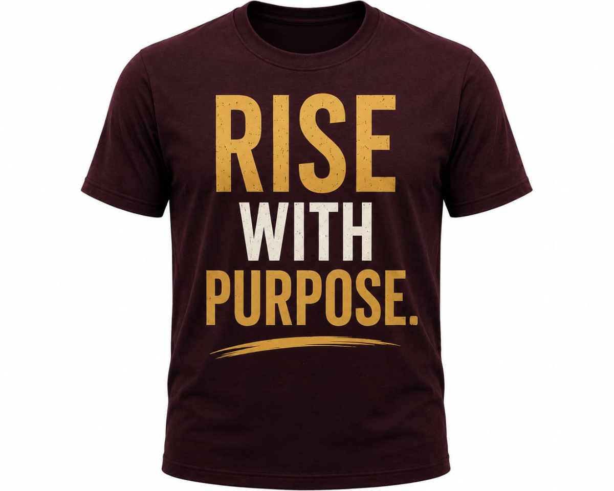 Rise With Purpose Tee – Motivational Graphic T-Shirt, Unisex Dark Brown
