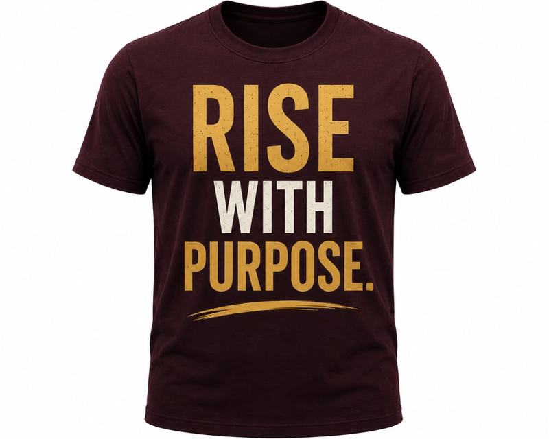 Rise With Purpose Tee – Motivational Graphic T-Shirt, Unisex Dark Brown